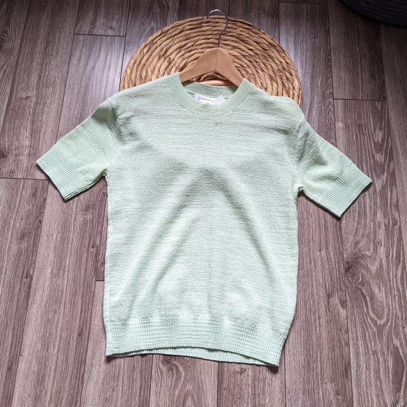 NWT (XS) - CLUB MONACO Boxy Slub Short Slv Sweater - Picture 1 of 4